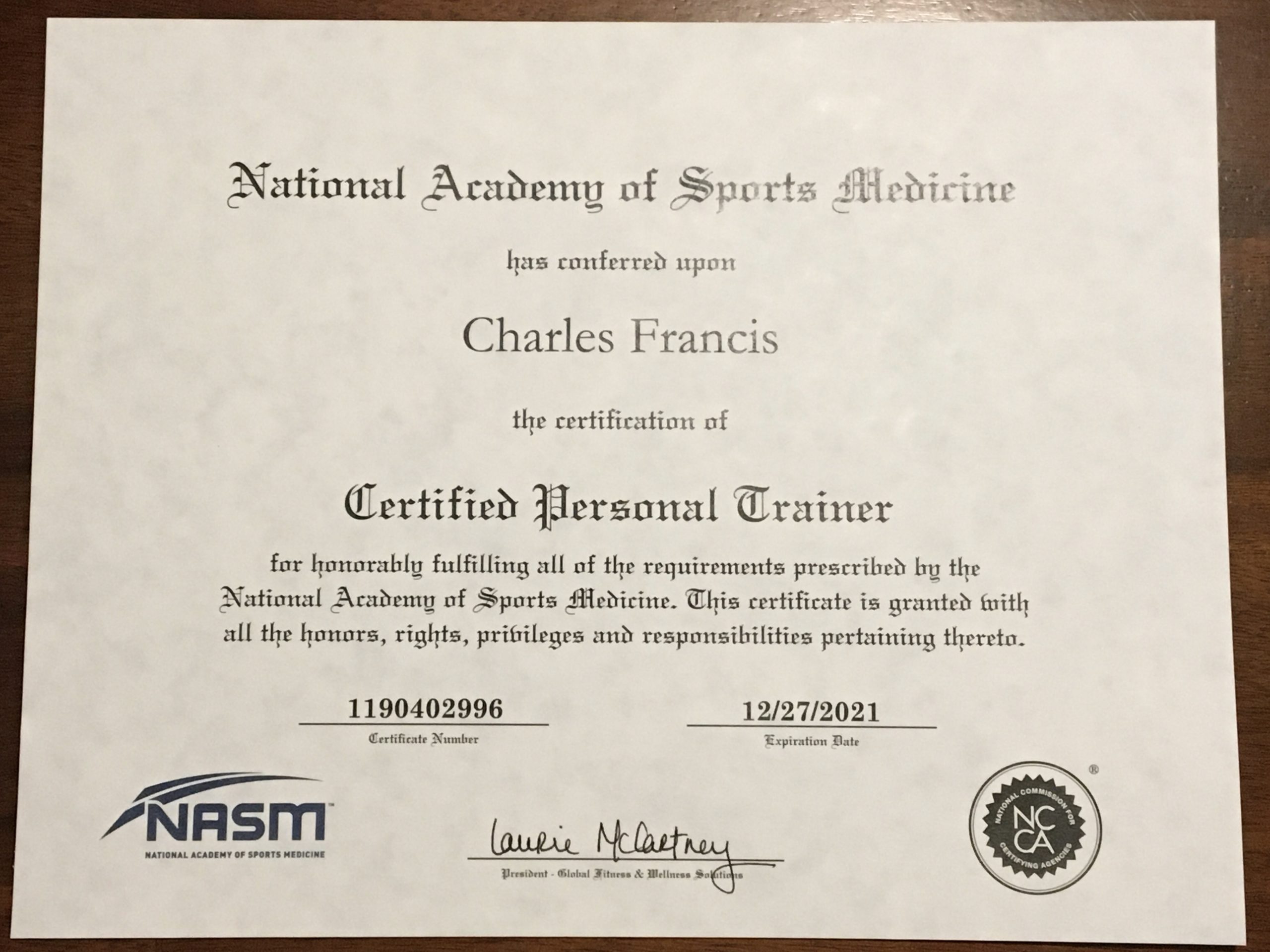 NASM PT Cert