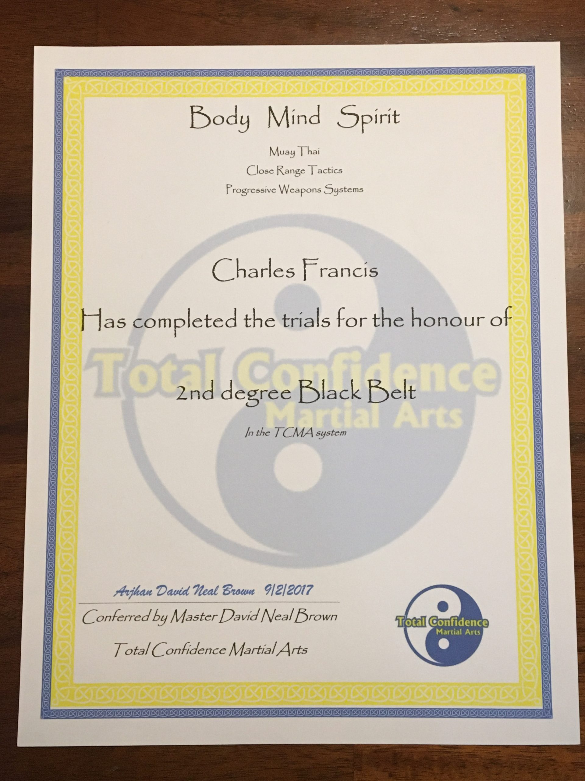 2nd degree black belt